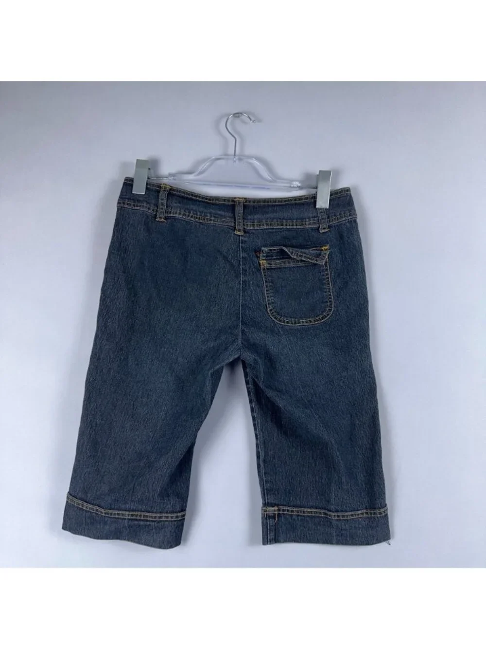Bisou Bisou Bermuda Shorts Women Size 2 Mid-Rise Blue Classic Fit Stretch